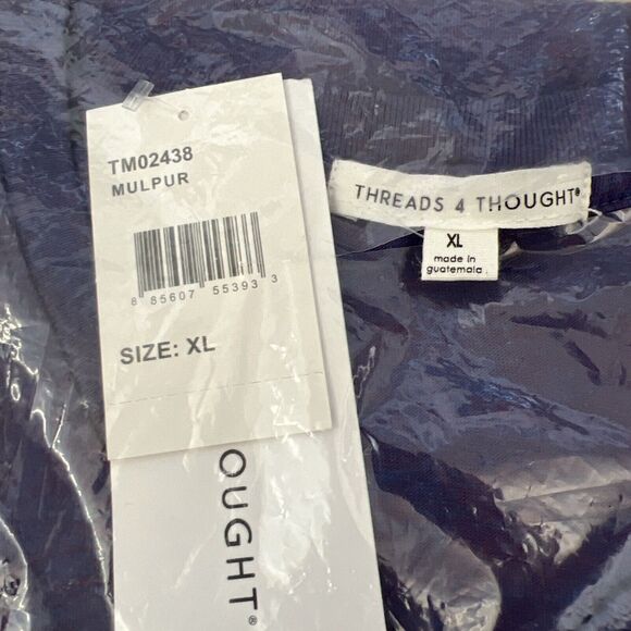 Threads 4 Thought Men XL Purple Triblend V-Neck Slim Short T-Shirt New Nordstrom - Picture 4 of 7